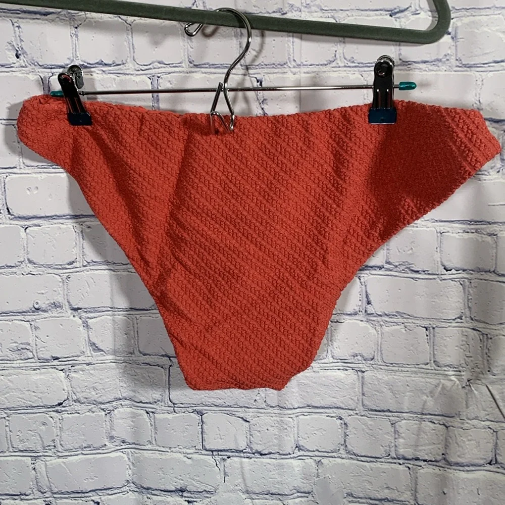 Andie Swim Womens Cheeky Bottom in Pink Textured Fabric Beach Vacation Sz XL NWT